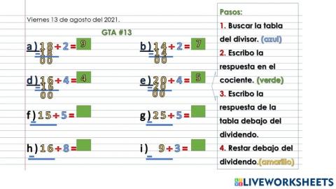 Divisiones con un digito
