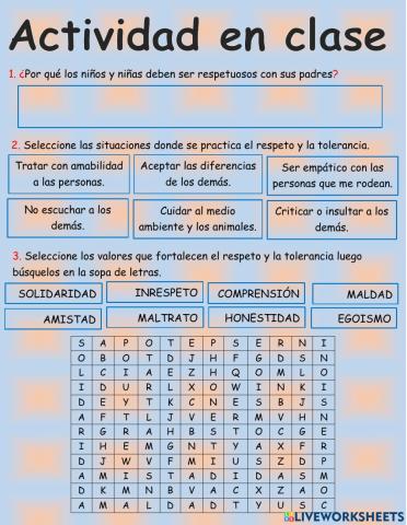 Actividad en clase