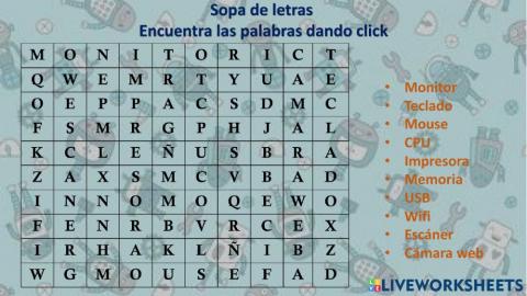 Sopa de letras computación