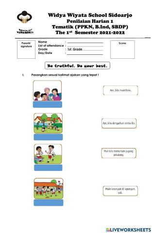 PH 1 Tematik Kelas 2