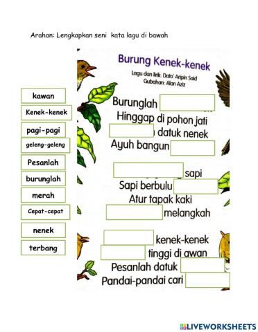 Lagu: burung kenek-kenek