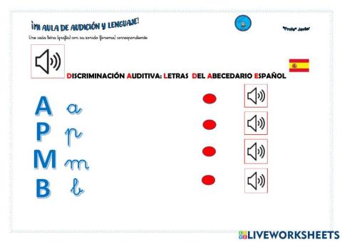 Asociar sonido a grafía de las letras de abecedario españoli