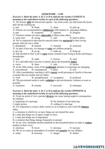 Grammar & vocab unit 1- grade 10