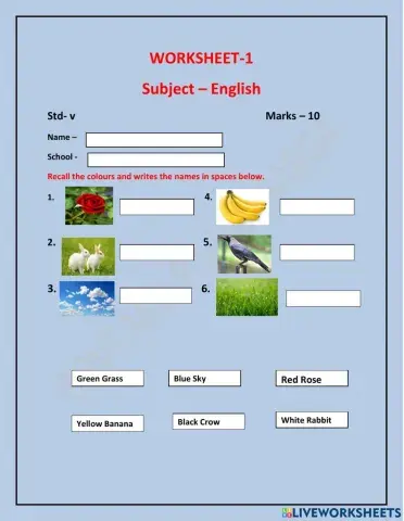 READ AND NAME WITH COLOUR