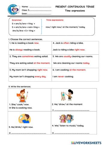 Present continuous Tense Time