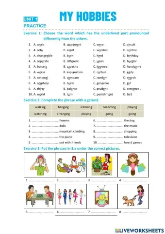 English 7 - Unit 1: My hobbies