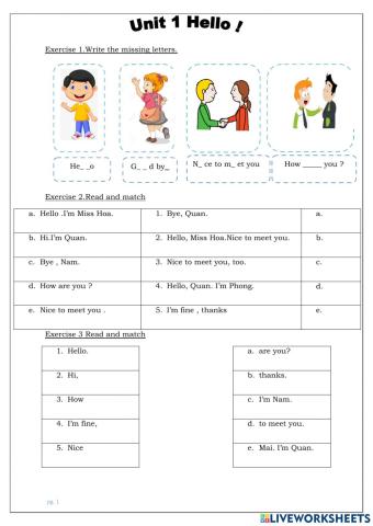 Unit 1: Hello - Grade 3