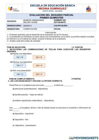 Evaluación Segundo Parcial -TIC