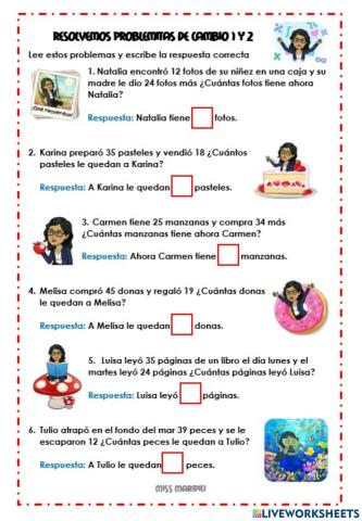 Problemas de Cambio 1 y 2