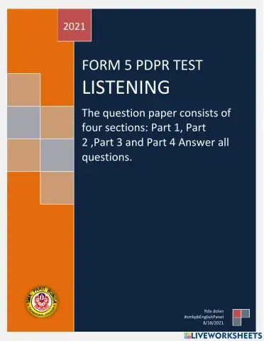 Form 5 pdpr listening test