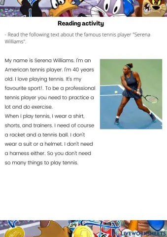 Reading activity: sport