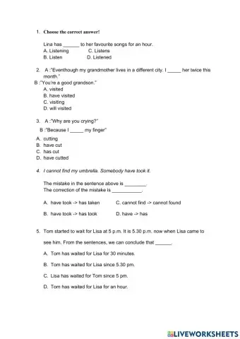 Present perfect tense