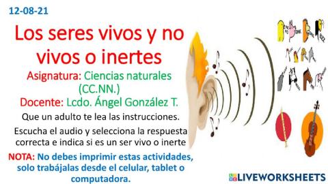 Seres vivos e inertes SONIDOS