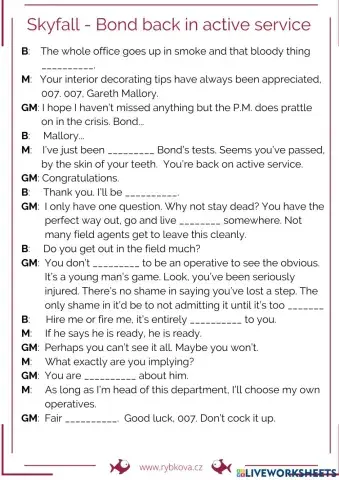 Skyfall - Bond back in active service - PreInt