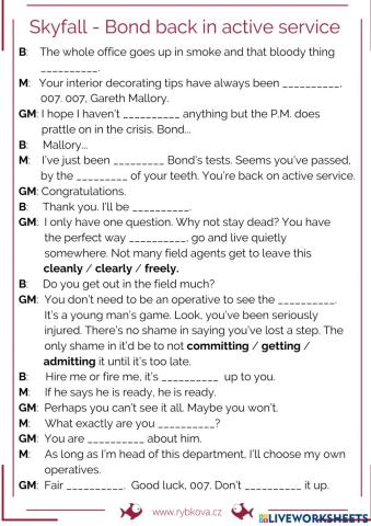 Skyfall - Bond back in active service - Int