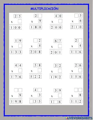 Multiplicación por una cifra