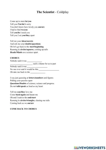 Song: The Scientist - Coldplay - Basic