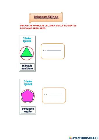 Área de los poligonos regulares