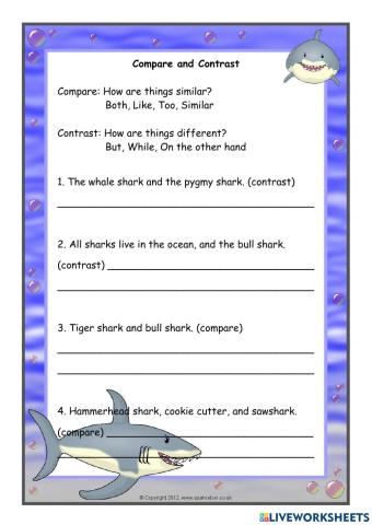 Sharks Compare and Contrast