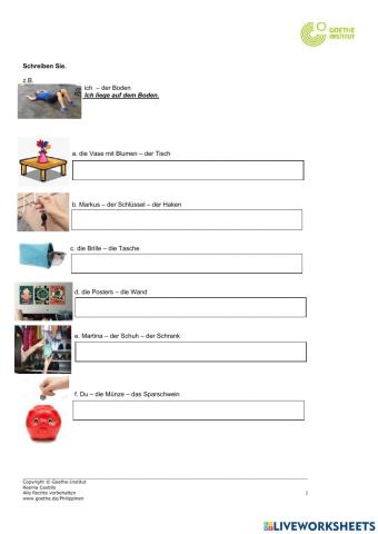 Übung: liegen - legen