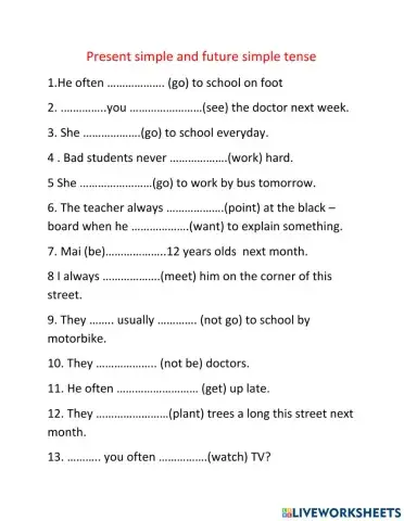 Present simple and future simple tense