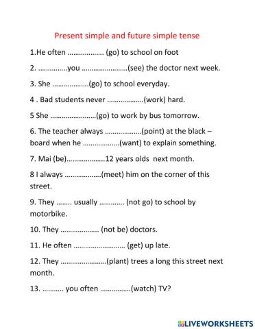 Present simple and future simple tense