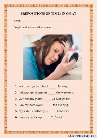 Prepositions of time