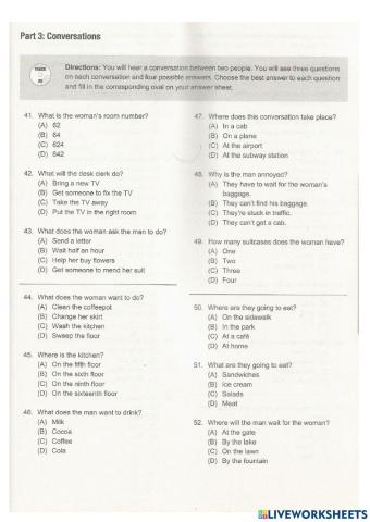 Part 3 Short Conversation