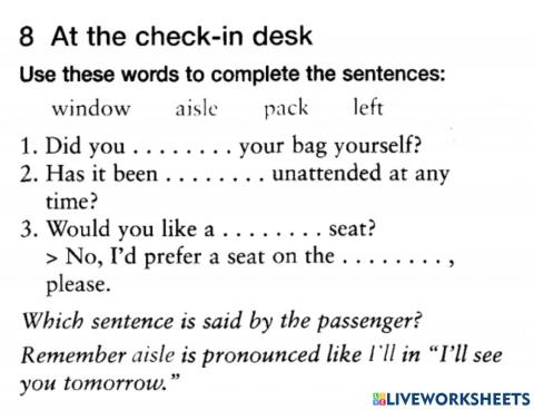 Public transport - At the check-in desk