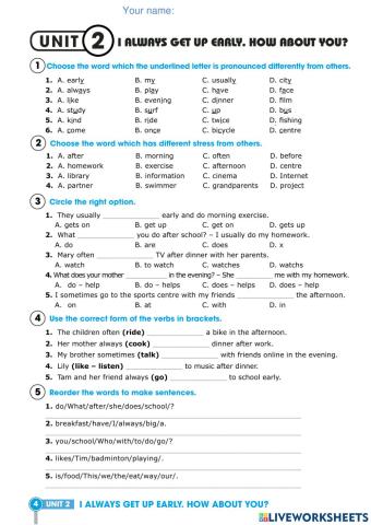 Tieng Anh 5 - Unit 2 review - Victo