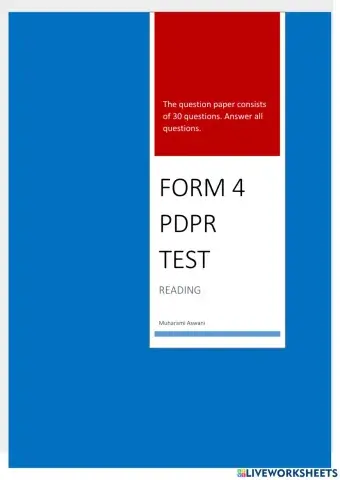 Pdpr test - reading