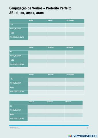 Preterito conjugação