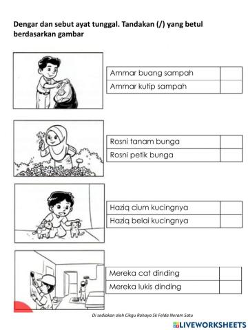 Pilih jawapan dan isi tempat kosong