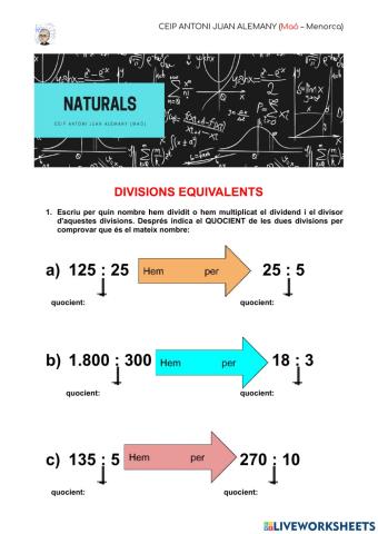 Divisions equivalents