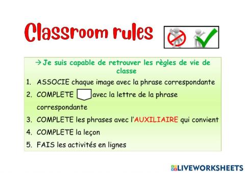 Classroom rules  - school