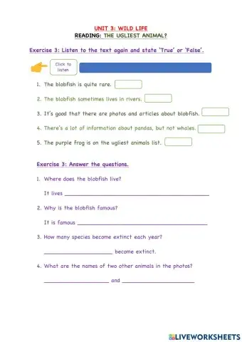 Unit 3: Wild life - Reading-2