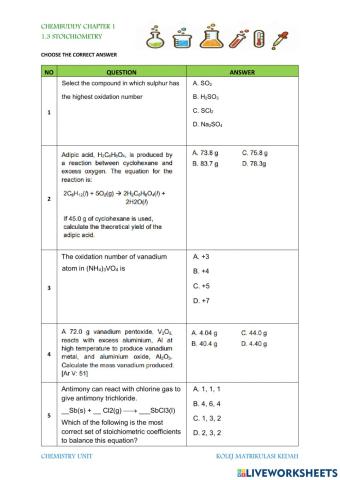 Chembuddy 1.3 stoichiometry