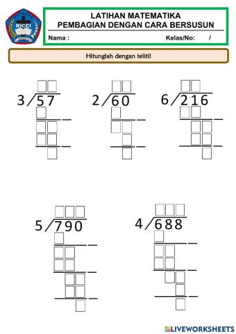 Pembagian dengan Cara Bersusun