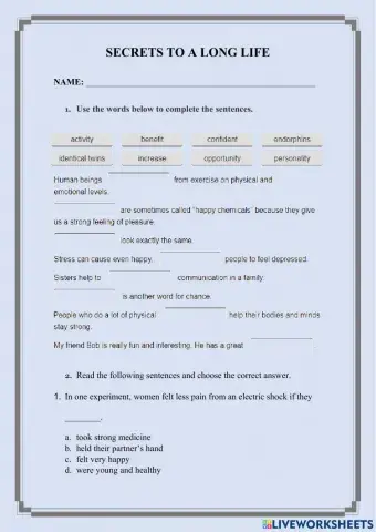 Secrets to a long life