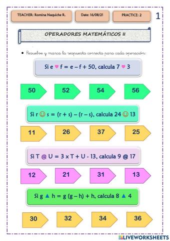 Operadores matemáticos