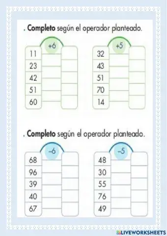 Operadores de suma y resta