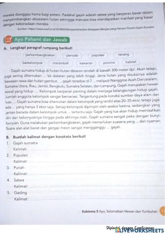 Latihan soal bahasa indonesia tema 1 subtema 3