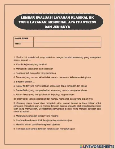 Lembar evaluasi bimbingan konseling