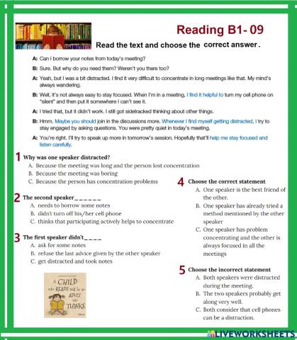 B1-09 Reading Unit 10 Distractions