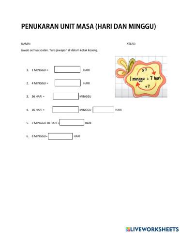 Tukar hari dan minggu