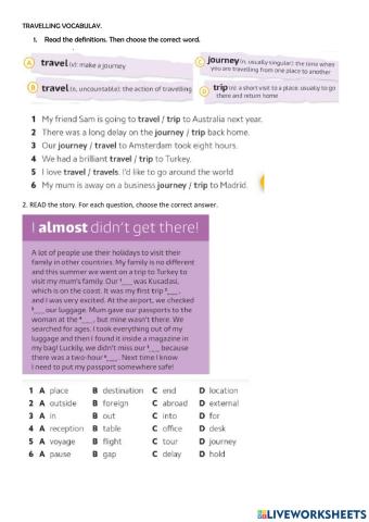 Travelling Vocabulary