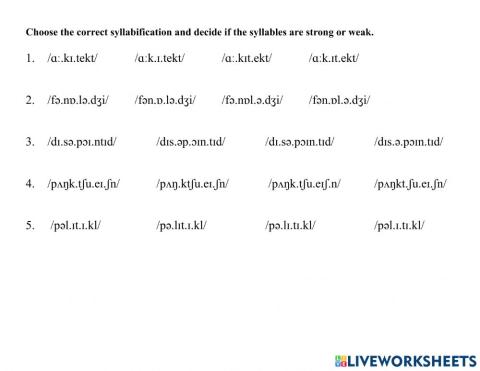 syllable division