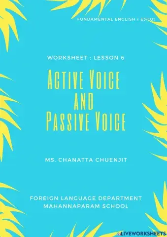 Active Voice and Passive Voice: Present Simple Tense