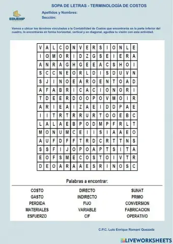 Terminología de costos