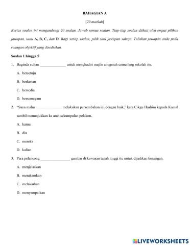 Latihan Sistem Bahasa